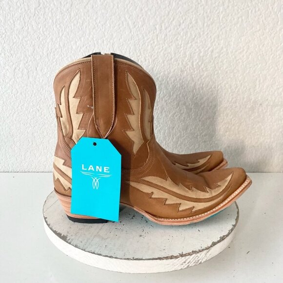 Lane WALK THE LINE Womens Brown Cowboy Bootie 10.5 Cowgirl Short Ankle Boots - Picture 2 of 11